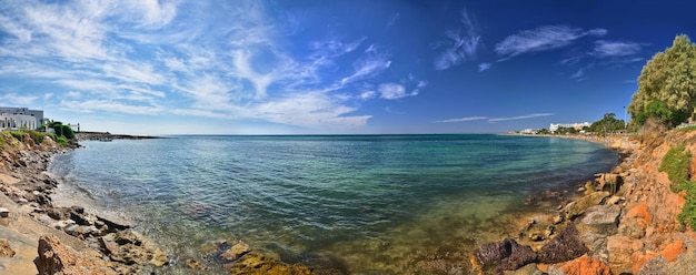 Plage rocheuse Hammamet Tunisie Mer Méditerranée Afrique HDR P