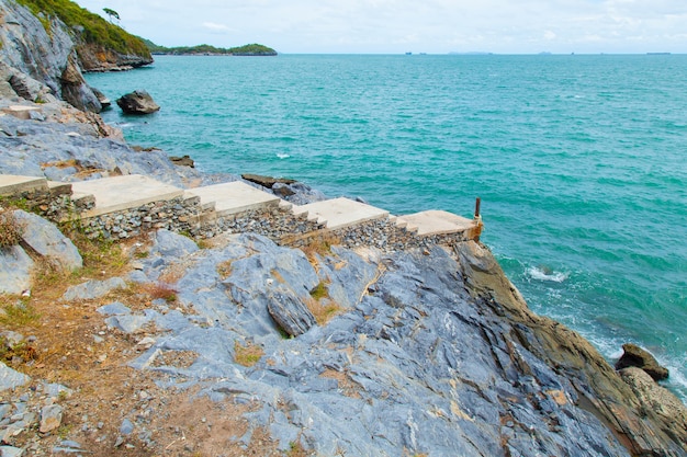 plage rocheuse.