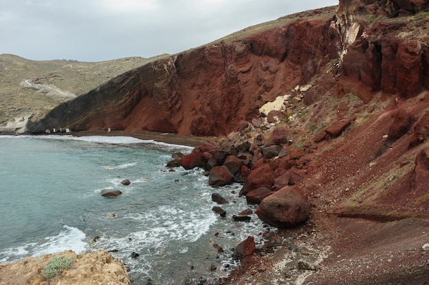 Plage rouge de Santorin