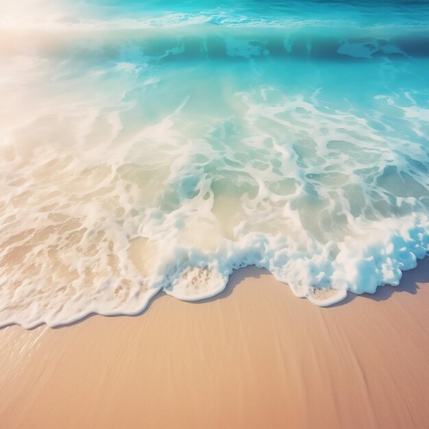 Une plage de sable abstrait avec la lumière du soleil dans un beau turquoise