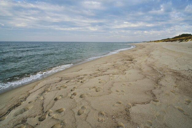 Plage de sable de l'isthme de Courlande de la mer Baltique