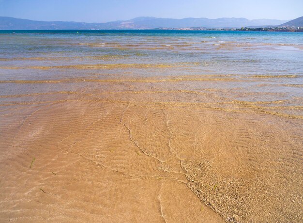 Plage de sable Liani Ammos sur l'île d'Eubée à Chalkida Grèce lors d'une journée d'été ensoleillée