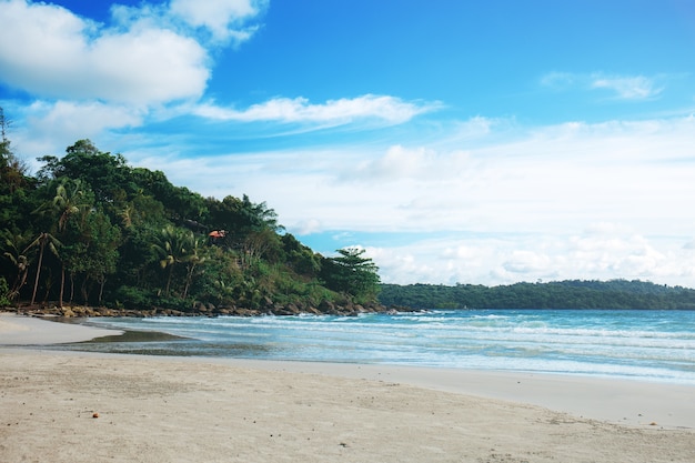 Plage de sable à la mer.