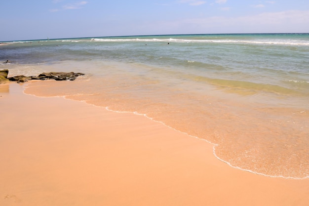 La plage de sable de l'océan