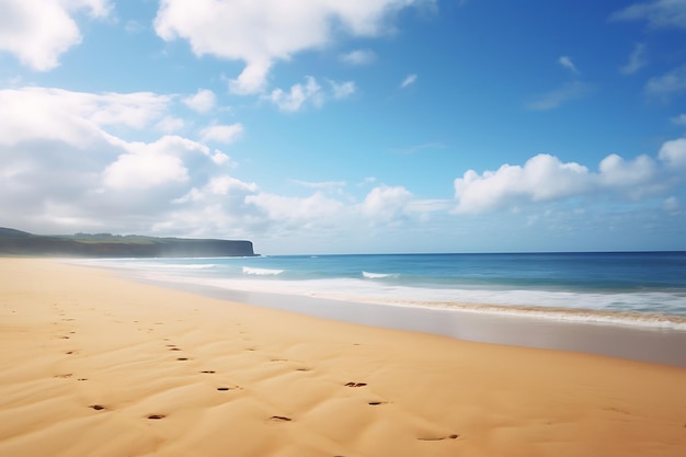 Une plage de sable qui s'étend aussi loin que l'œil peut voir.