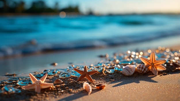 Plage de sable tropicale d'été