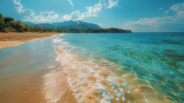 Une plage de sable avec des vagues