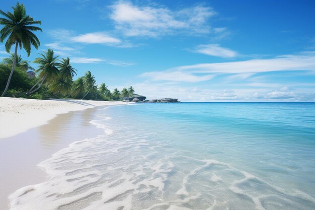 Une plage sereine aux eaux cristallines