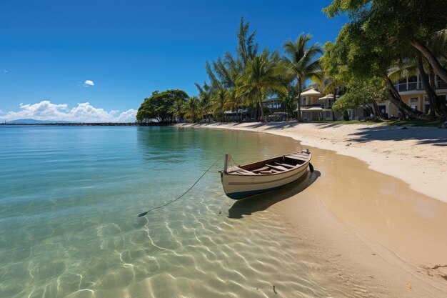 Plage de Serena à Grand Baie génératrice de soleil radieux IA