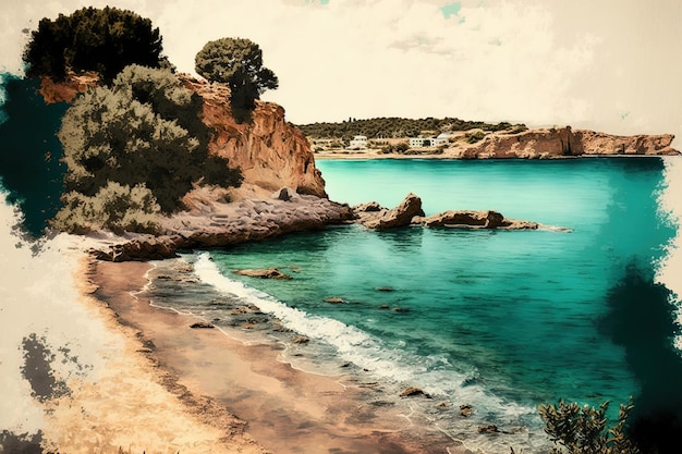 Plage de surf Vouliagmeni Grèce sur la côte de la mer Égée