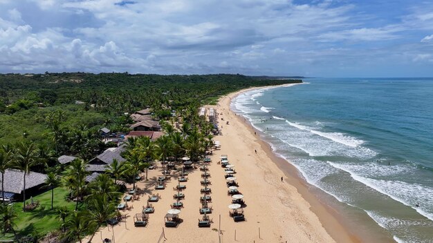 La plage de Trancoso à Porto Seguro Bahia au Brésil