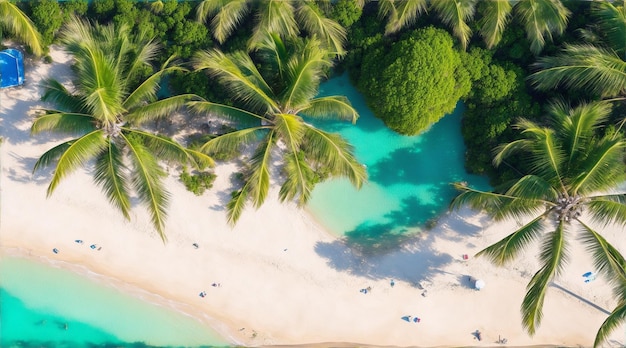 Plage tranquille vue de dessus par Generative AI