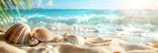 Plage tropicale ensoleillée avec des eaux turquoises vacances d'été vacances