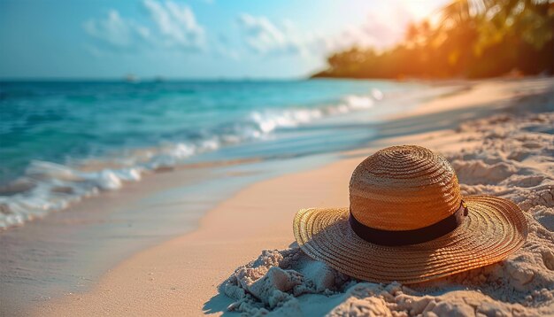 Plage tropicale avec une étoile de mer sur le fond de sable vacances d'été Voyage et vacances à la plage