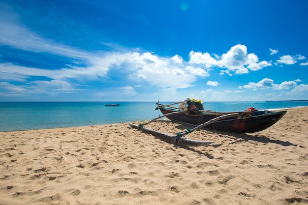 Plage tropicale intacte au Sri Lanka