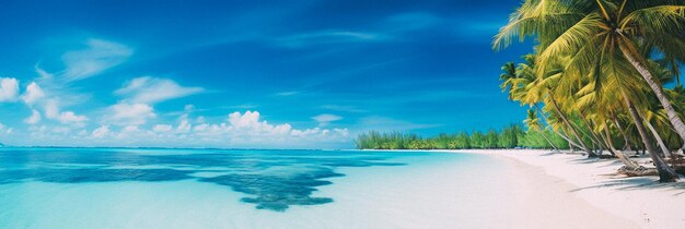 Photo plage tropicale et palmiers les maldives océan indien