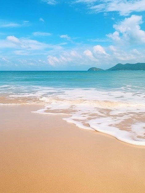 une plage avec une vague sur le sable