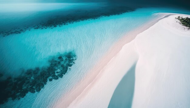 Une plage avec des vagues se brisant sur le sable