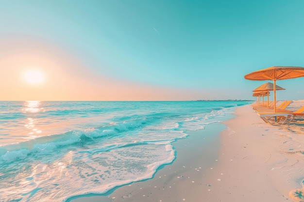 Plage vide à l'aube Tourisme et voyages