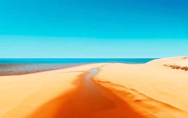 Plage avec vue sur le ciel bleu clair