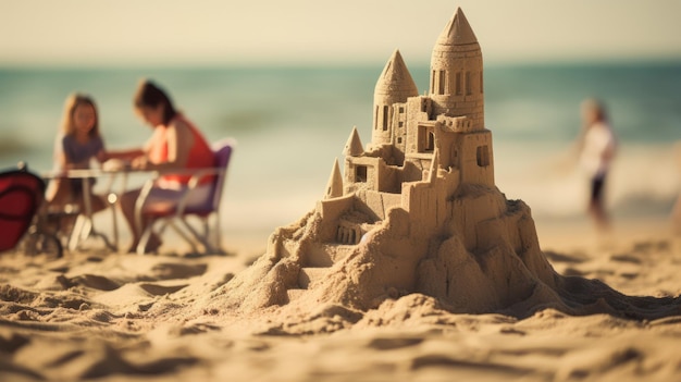 Photo des plages chaleureuses, des châteaux de sable, des rires et de l'inclusivité