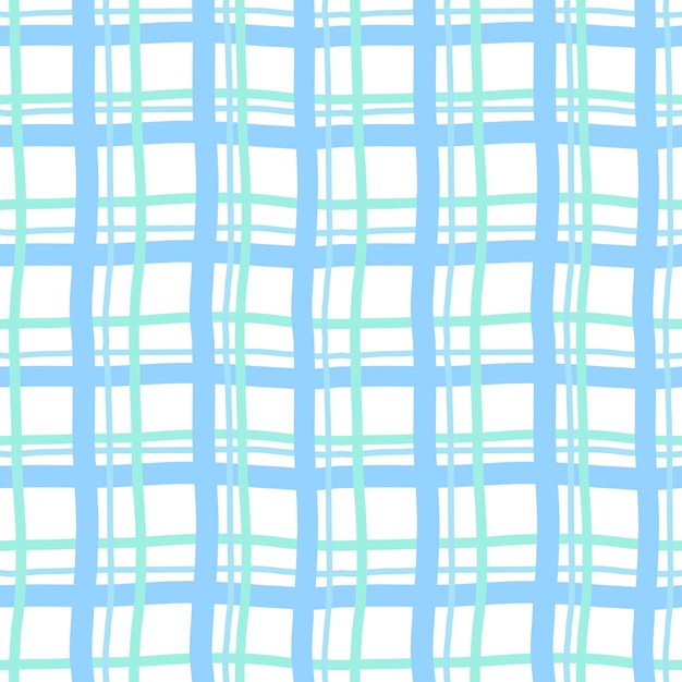Plaid bleu abstrait sur fond blanc