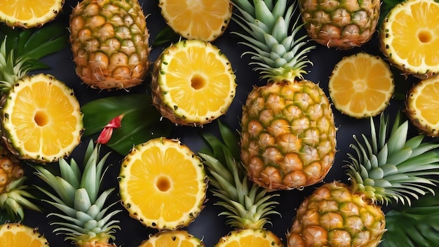 Photo le plaisir de l'ananas débordant de saveur tropicale et de vitamine c est un régal rafraîchissant pour tous.