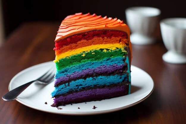 Photo le plaisir du gâteau d'arc-en-ciel la symphonie du gâteau de bonanza