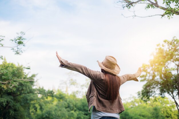 Le plaisir des touristes dans la nature.