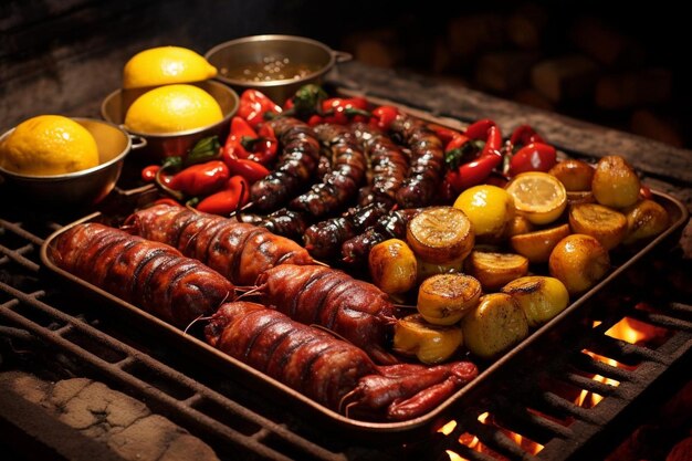 Des plaisirs au barbecue fumés