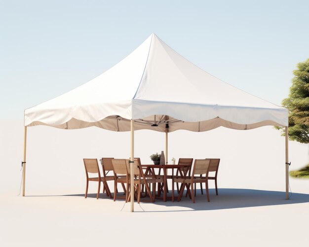 Photo plaisirs d'été avec tente à baldaquin, une pièce d'architecture pour les fêtes en plein air, les vacances à la plage et en voiture