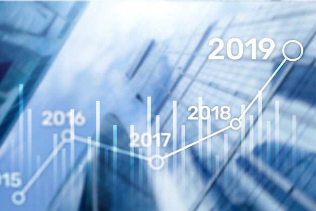 Plan 2019 pour la croissance financière Concept d'entreprise et d'investissement