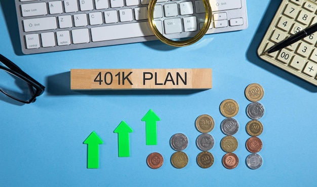 Plan 401k avec pièces de monnaie Affaires et finance