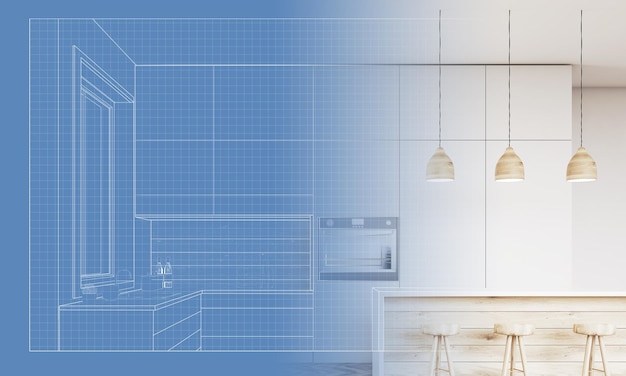 Plan d'une cuisine et sa réalisation