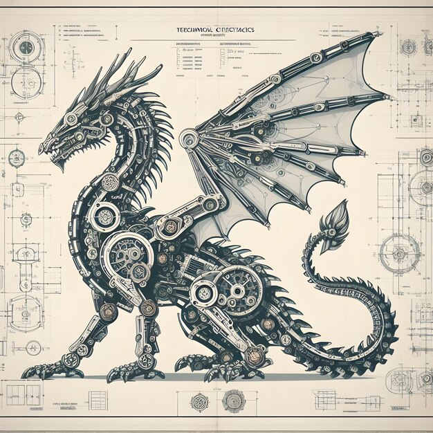 Le plan d'un dragon mécanique