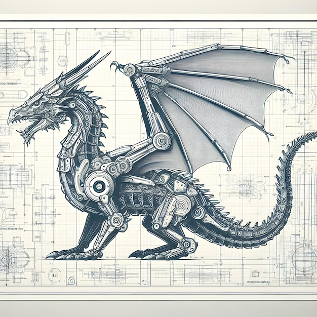 Le plan d'un dragon mécanique