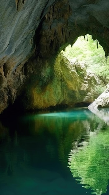 Photo un plan d'eau qui est vert