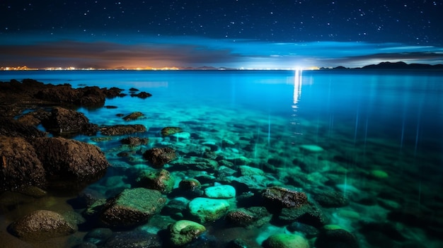 Photo un plan d'eau avec des rochers