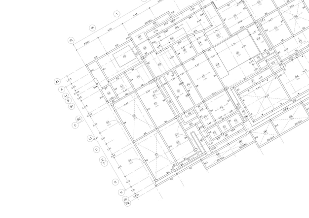 Plan d'étage conçu bâtiment sur le dessin