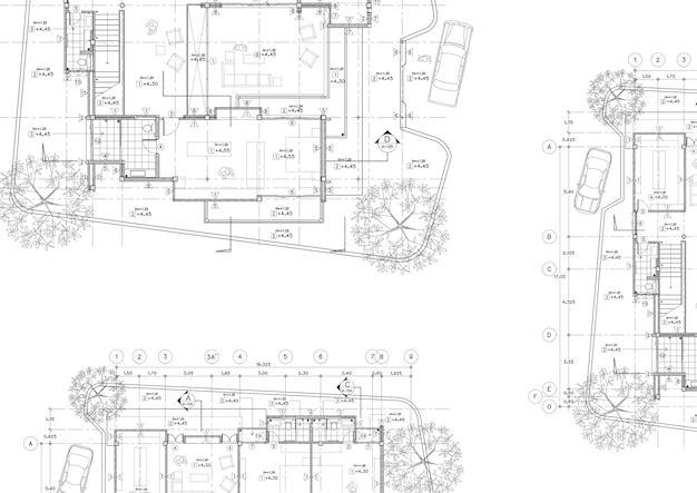 Plan d'étage conçu bâtiment sur le dessin