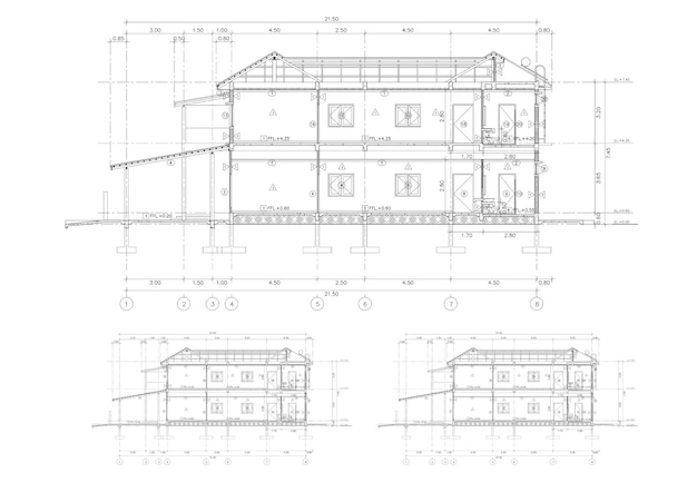 Plan d'étage conçu bâtiment sur le dessin