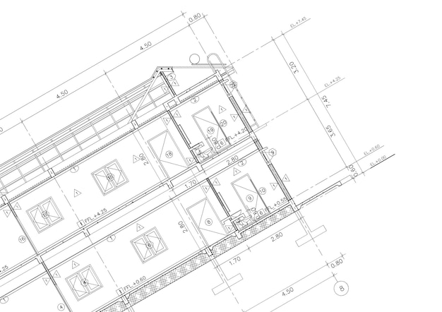 Plan d'étage conçu bâtiment sur le dessin