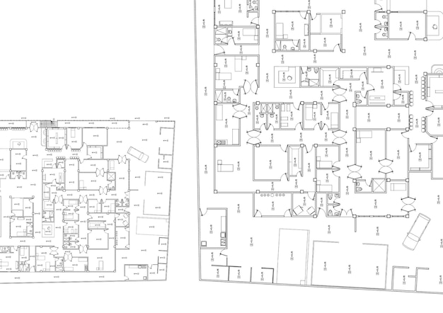 Plan d'étage conçu en s'appuyant sur le dessin