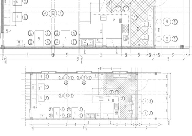 Plan d'étage du bâtiment conçu sur le dessin