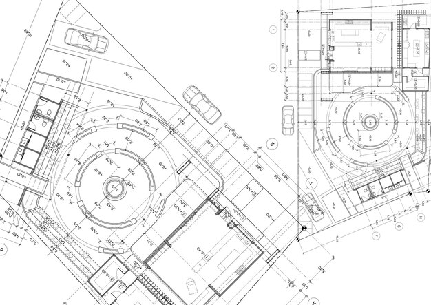 Photo plan d'étage du bâtiment conçu sur le dessin