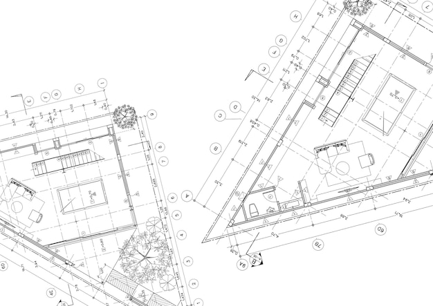 Plan d'étage du bâtiment conçu sur le dessin