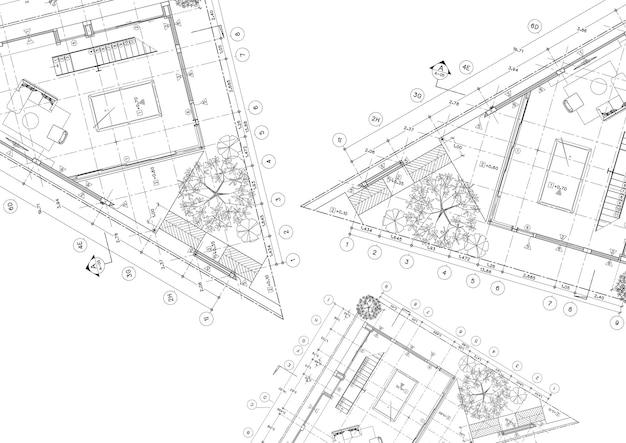 Plan d'étage du bâtiment conçu sur le dessin