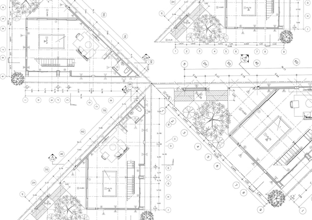 Plan d'étage du bâtiment conçu sur le dessin