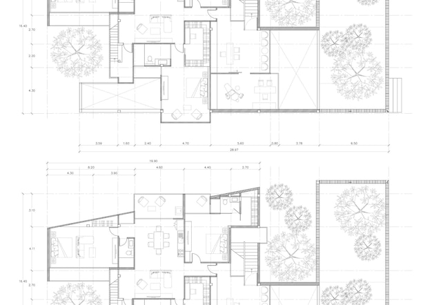 Plan d'étage du bâtiment conçu sur le dessin