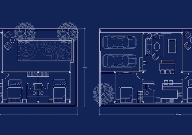 Plan d'étage du bâtiment conçu sur le dessin
